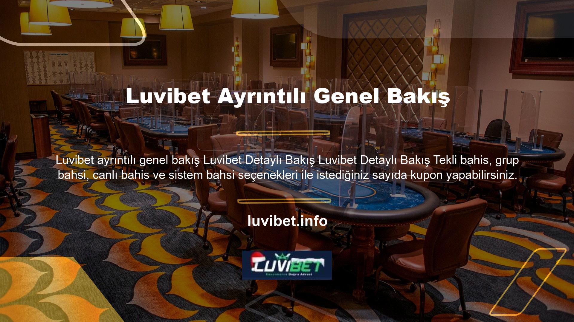 Son yıllarda internet üzerinden hizmet veren Luvibet online casino oyuncularının ilgisini çekmeye başladı